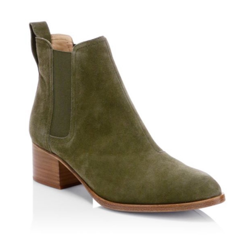 Rag & Bone Walker Boot Olive Suede Leather Chelsea Ankle Booties